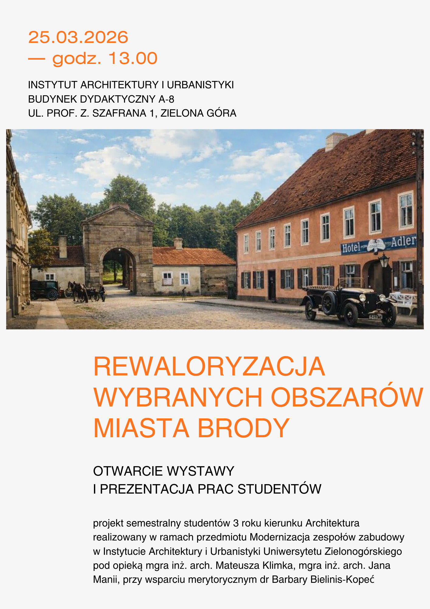 Wystawa i prezentacja prac studentów kierunku Architektura
